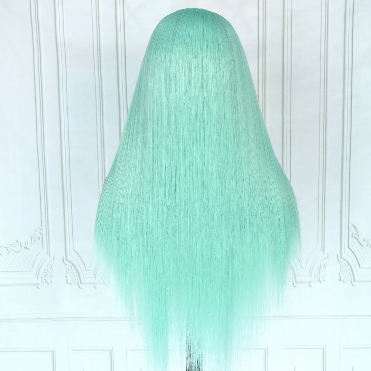 Blue Lace Front Synthetic Wig – Long Straight, 28 Inch, 180% Density