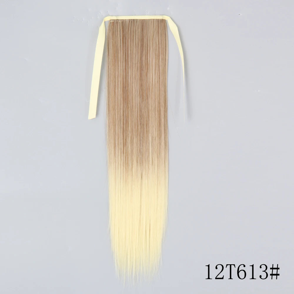 Wrap Around Ponytail Extension – Long Straight Synthetic Clip-In