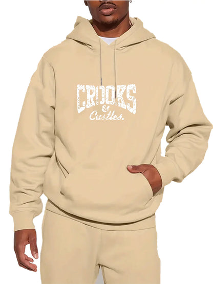 Letter Print Hoodie Casual Streetwear Fleece Pullover