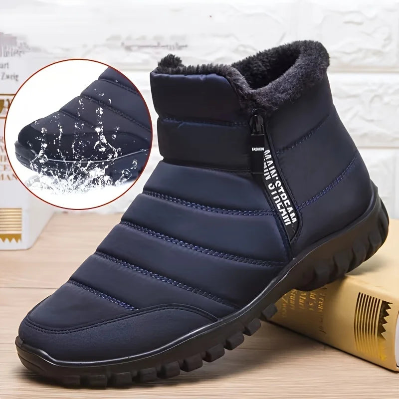 Waterproof Fur-Lined Snow Boots – Unisex Winter Ankle Boots