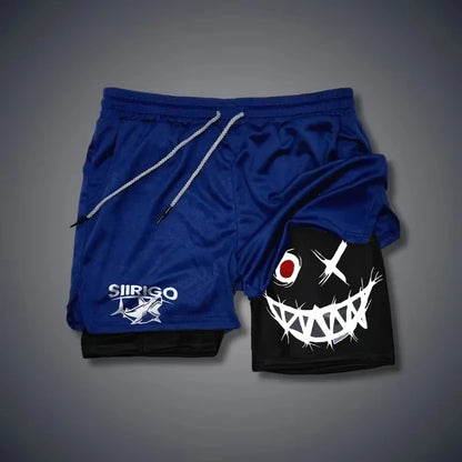 Men's 2-in-1 Graphic Print Fitness Shorts – Quick Dry Training