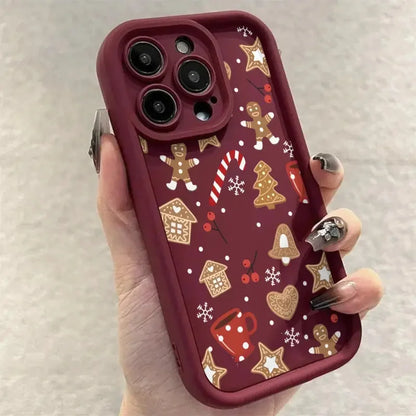 Cute Christmas Theme Pattern Phone Case Iphone 17 16 15 14 13 12 11 Pro Max Xs X 7 8 Plus Se 2022