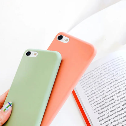 Case Iphone 7 8 Se 2020 2022 Shockproof Tpu Liquid Silicone Protective Phone Back Cover Soft - Soft