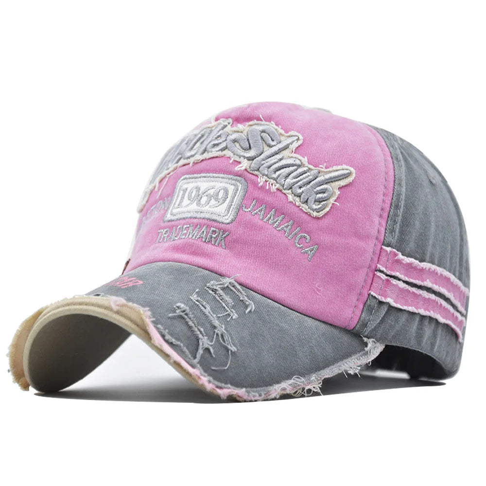 Vintage Baseball Cap – 1969 Embroidered Washed Cotton Snapback, Unisex