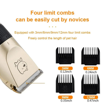 Professional Pet Hair Clipper – USB Rechargeable Dog & Cat Grooming Trimmer