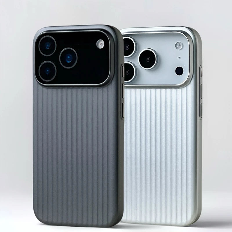 Plating Luggage Stripes Magsafe Phone Case Iphone 18 17 16 15 14 Pro Max Shockproof Wireless Charge