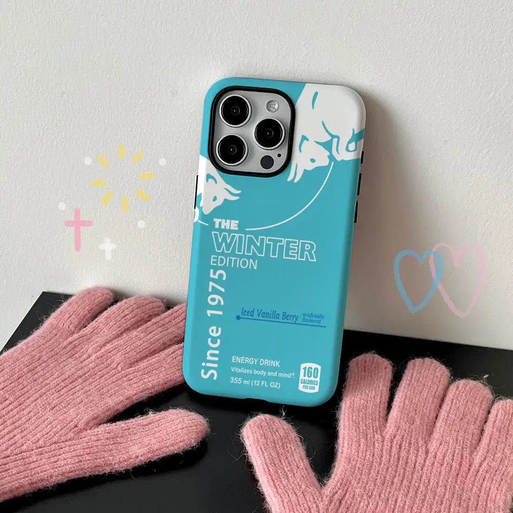 Bull Drink Stylish Design Phone Case Film Shell Iphone 16e 16 15 14 13 12 11 Pro Max Plus Xs