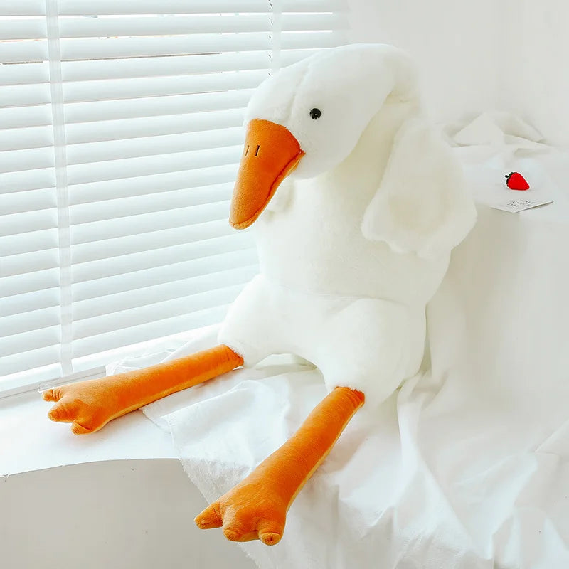 Giant White Goose Plush Pillow Toy – Soft Stuffed Animal Doll