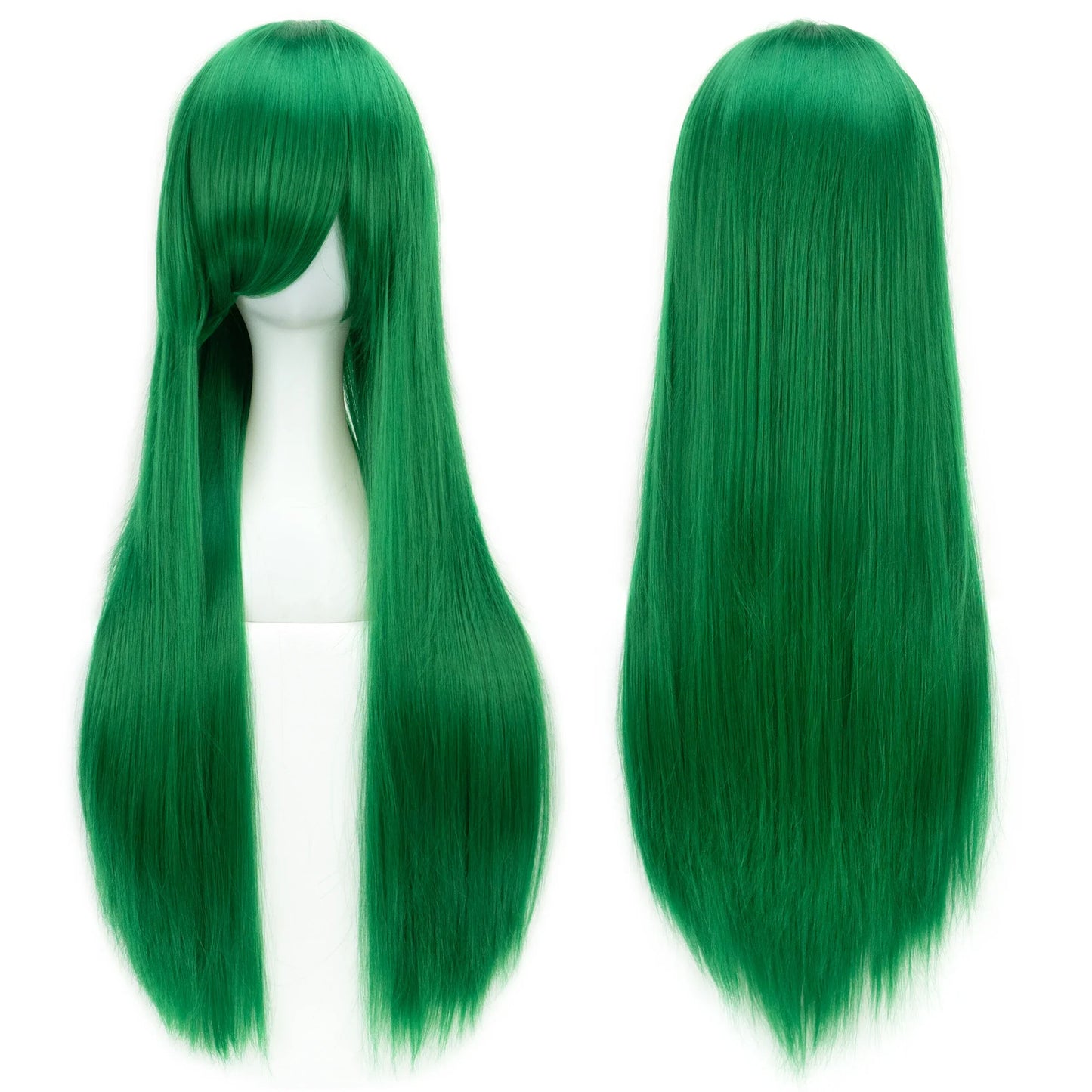 Soowee Long Synthetic Hair White Purple Cosplay Wigs Party Black Straight Wig Hairpiece Women