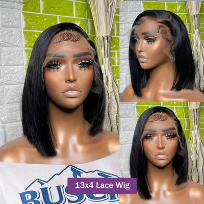 Bone Straight Bob Wig 13x4 / 4x4 Lace Front Human Hair Pre-Plucked Brazilian