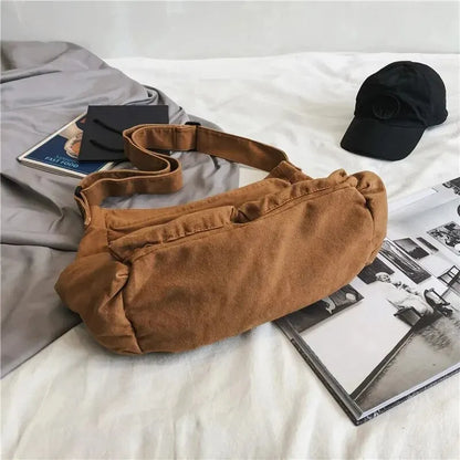 Canvas Crossbody Shoulder Bag Large Capacity Women Hobo Tote