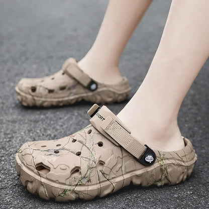 Men's Camouflage Clog Sandals – Lightweight Non-Slip Garden Shoes