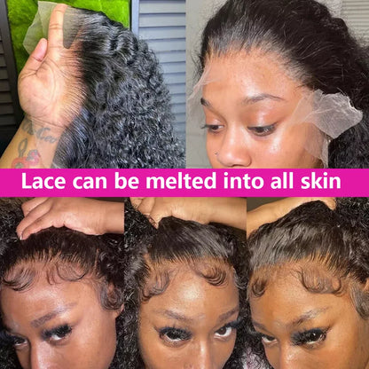 Bob Wig Human Hair 13x4 Transparent Lace Front Wigs Super Double Drawn Black Women Deep Wave Curly