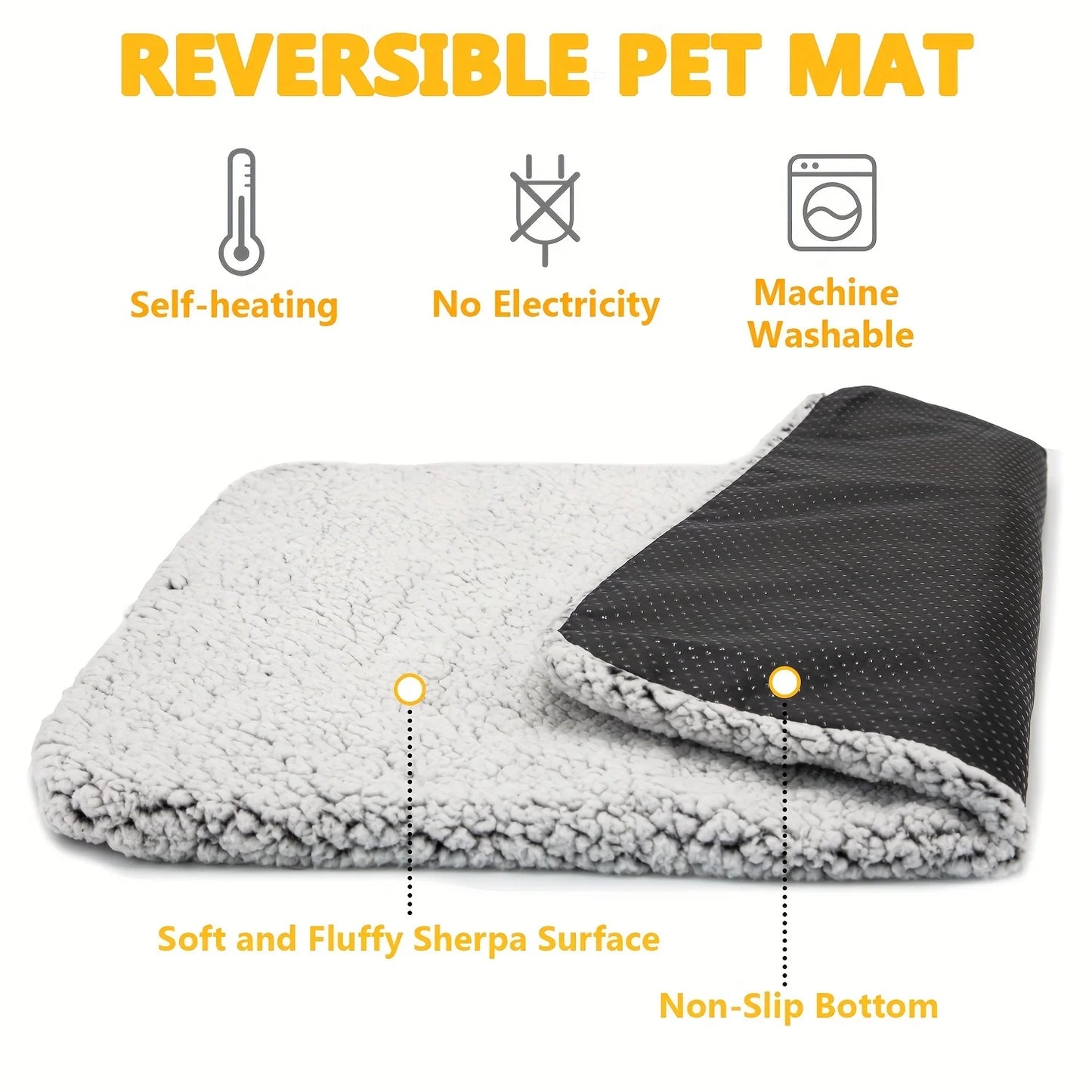 Self-Heating Pet Mat Blanket for Cats & Dogs – No Electricity