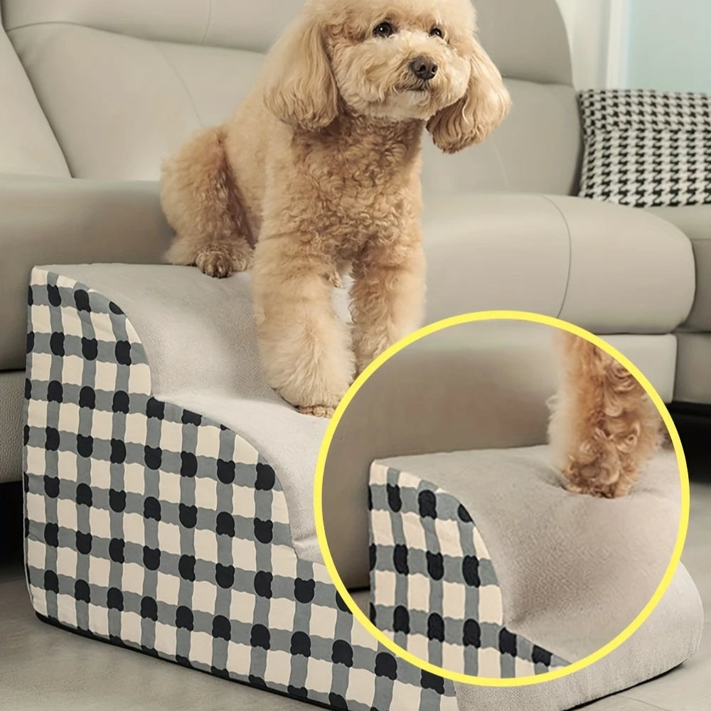 Non-Slip Pet Stairs for Dogs & Cats – 2, 3 & 4 Step Foam Ramp
