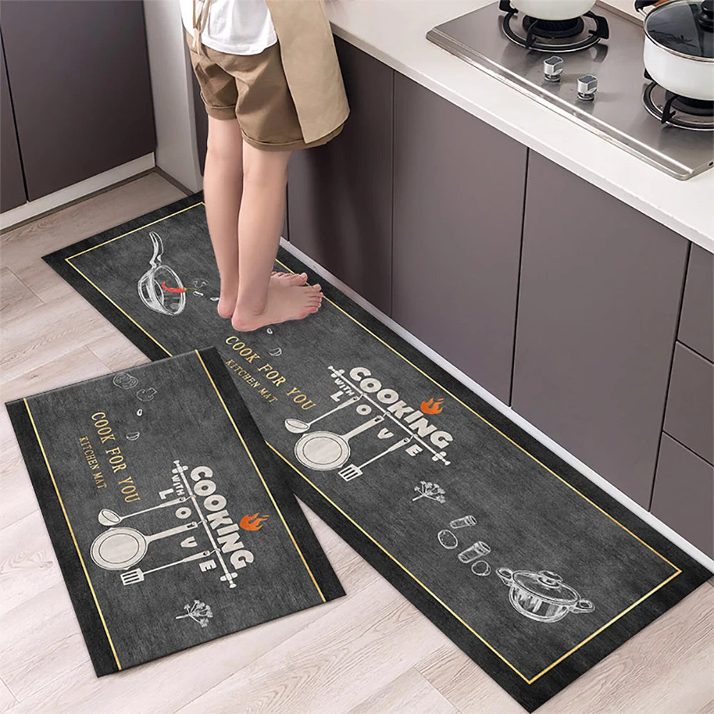 Anti-Slip Kitchen Floor Mat Set – Soft Washable Area Rug for Kitchen, Bedroom & Hallway