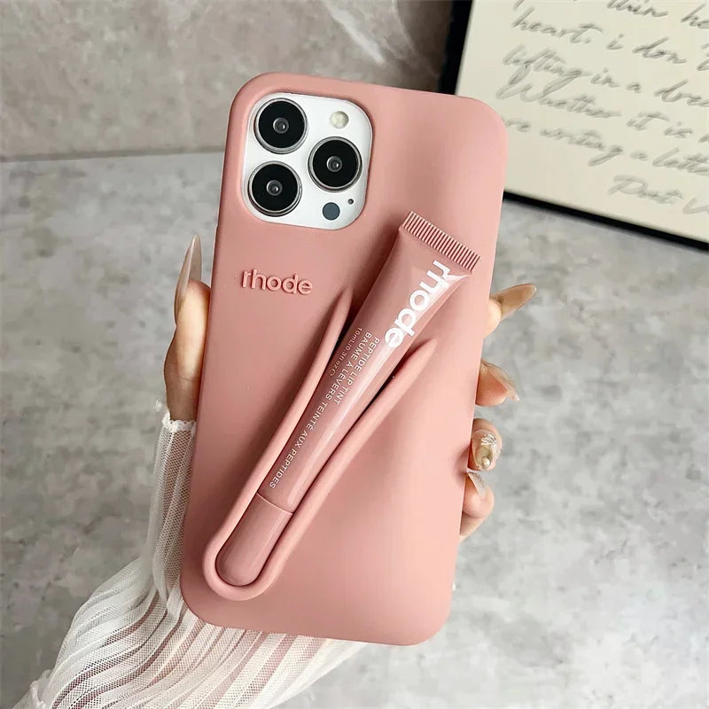 Brand Lemontini Phone Case Iphone 11 12 13 14 15 16 Pro Max Plus 17 Air Makeup Lip Gloss Silicone