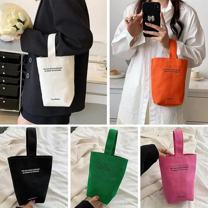 Canvas Tote Shoulder Bag – Casual Crossbody Shopper Purse with Letter Print