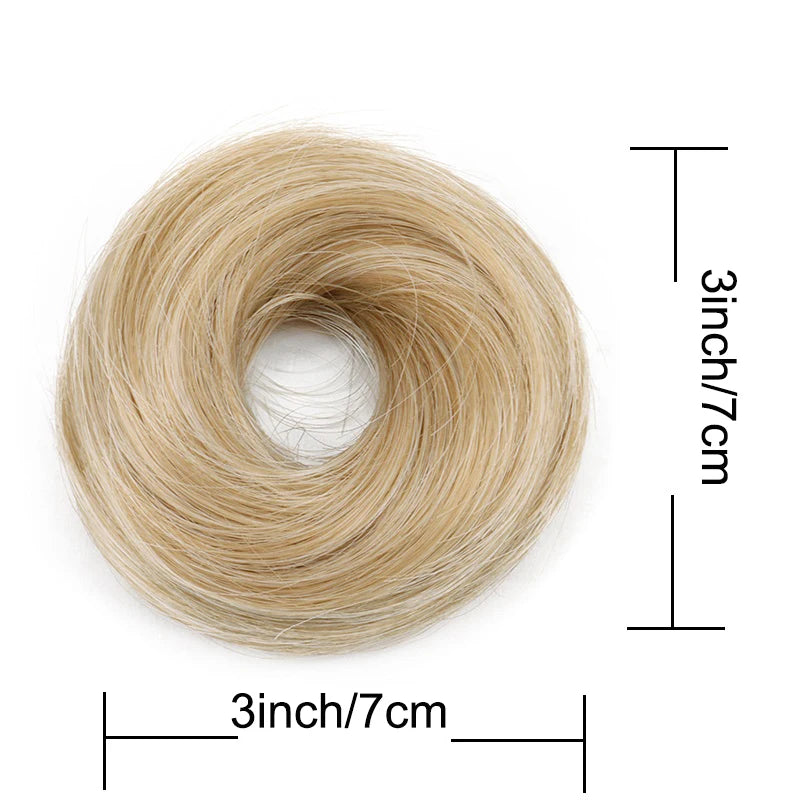 Synthetic Short Straight Hair Bun Chignon Hairpiece Ring Hairstyle Heat-Resistant Easy Wear