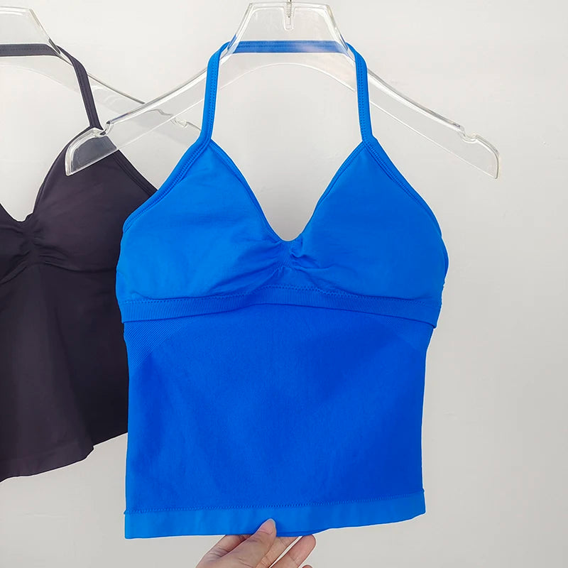 Women's Open Back Sports Bra – Breathable Yoga Top