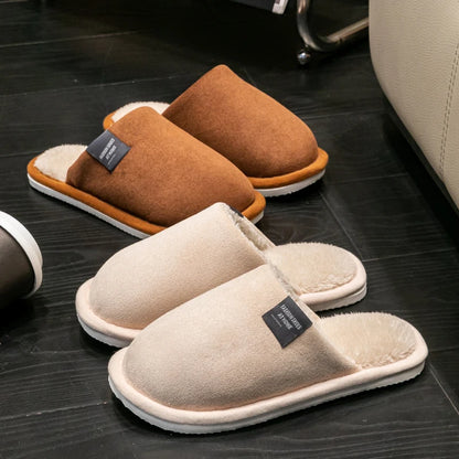 Trend Winter Couple Indoor Non-Slip Men Women Flip Flops Warm Slippers Home Slides Casual Bedroom