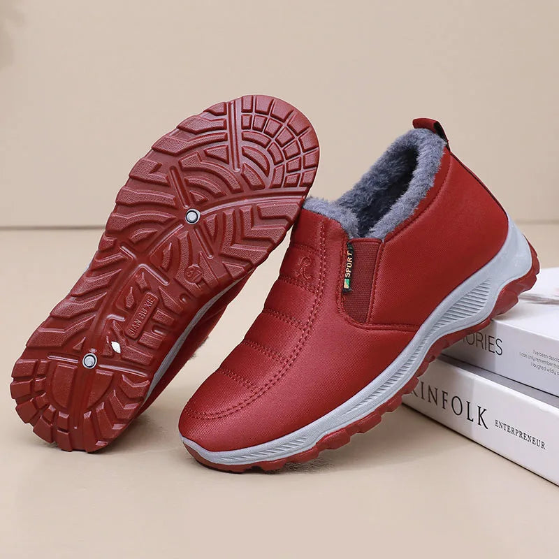 Men's Winter Ankle Boots – Fleece-Lined Slip-On Warm Shoes