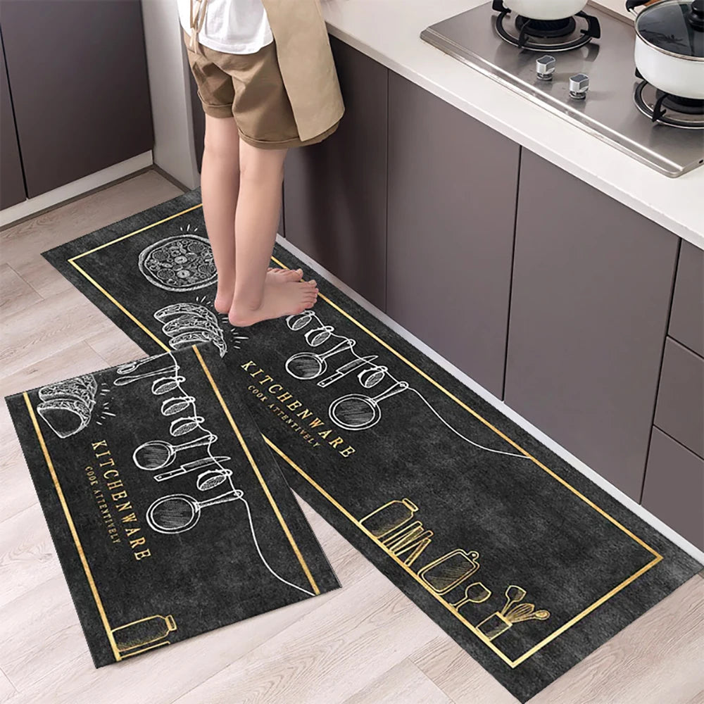 Anti-Slip Kitchen Floor Mat Set – Soft Washable Area Rug for Kitchen, Bedroom & Hallway