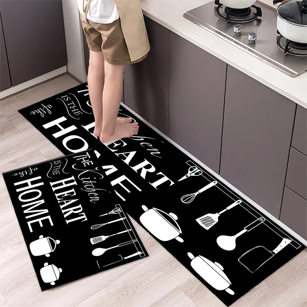 Anti-Slip Kitchen Floor Mat Set – Soft Washable Area Rug for Kitchen, Bedroom & Hallway
