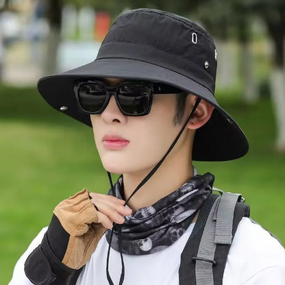 Wide Brim Bucket Hat – UV Protection Outdoor Sun Hat