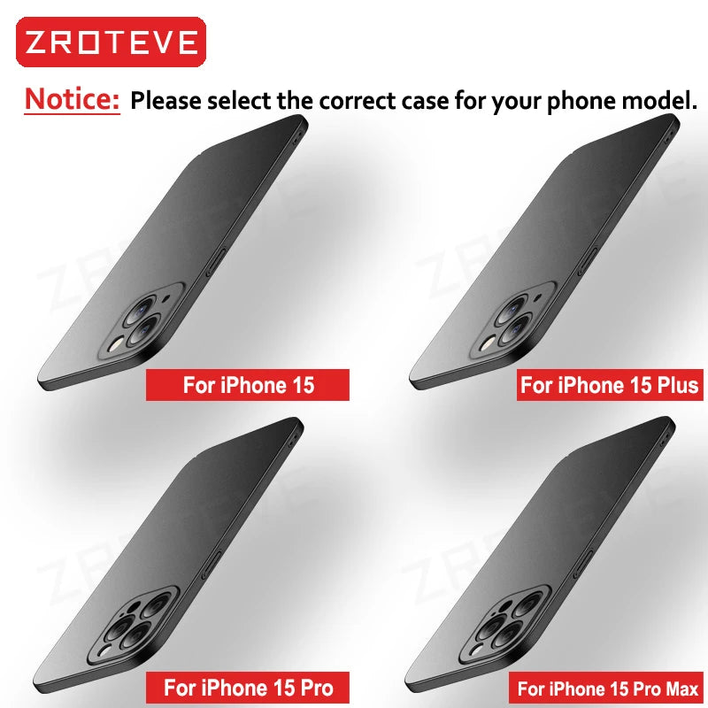 Iphone 17 16 17e 16e 15 14 13 12 Pro Max Zroteve Slim Matte Hard Pc Cover Iphone16 Plus Iphone15