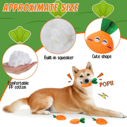 Squeaky Carrot Plush Dog Toy for Small & Medium Dogs