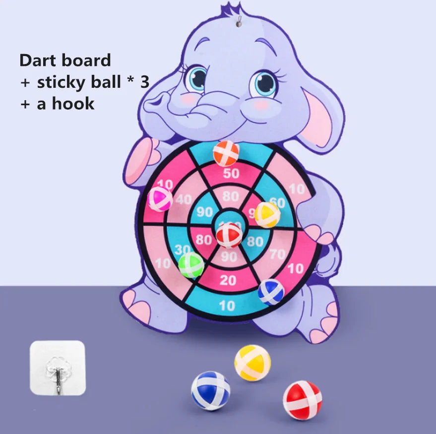Kids Cartoon Animal Dart Board with Sticky Balls – Safe Indoor Toy