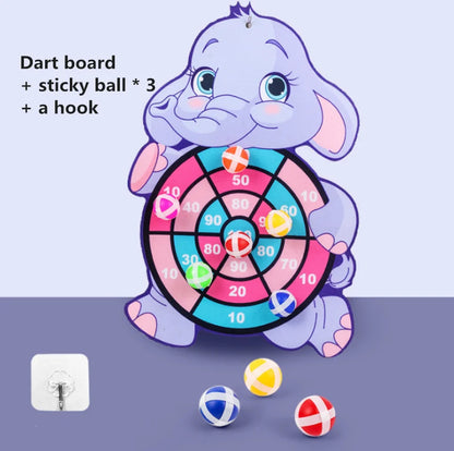 Kids Cartoon Animal Dart Board with Sticky Balls – Safe Indoor Toy