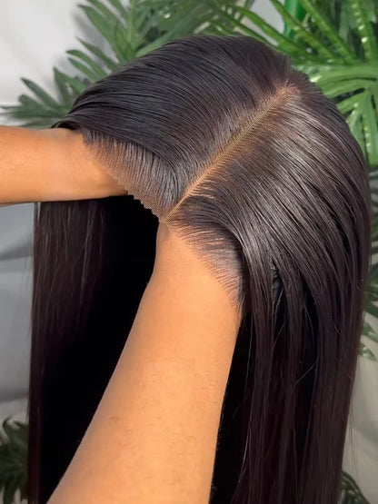 Human Hair Brazilian 4x4 Glueless Put Go Wig 36 38 40 Inch 13x4 13x6 Hd Transparent Bone Straight
