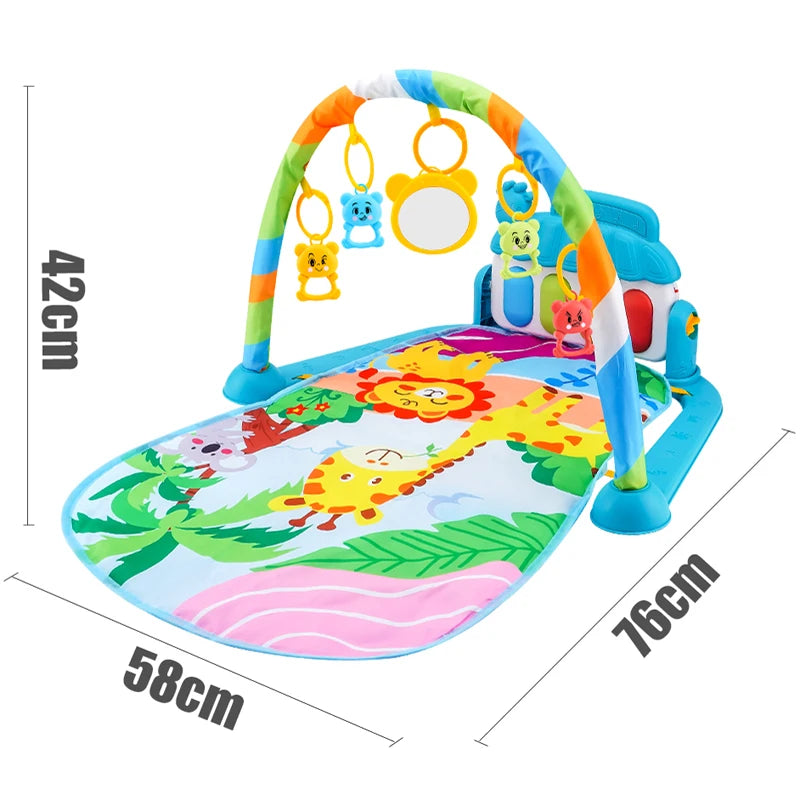 Baby Fitness Stand Music Play Gym Activity Toys Newborn Piano Crawling Blanket Pedal Game Pad Early