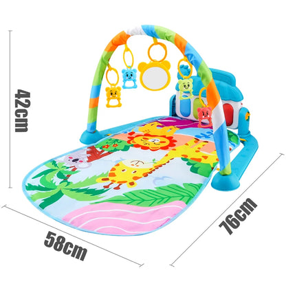 Baby Fitness Stand Music Play Gym Activity Toys Newborn Piano Crawling Blanket Pedal Game Pad Early