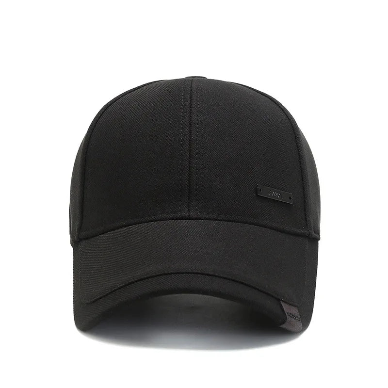 Baseball Cap with Metal Label – Unisex Adjustable Hip Hop Hat