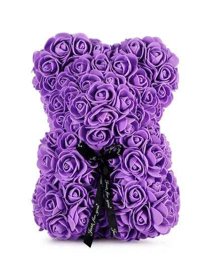 Rose Teddy Bear with LED Lights Artificial Flower Gift
