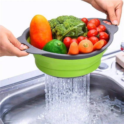 Collapsible Silicone Colander – Foldable Kitchen Strainer