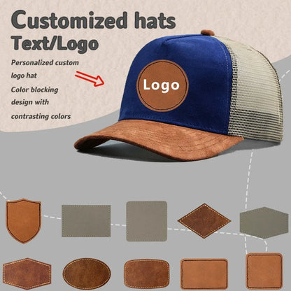 Suede Mesh Trucker Cap – Five-Panel Baseball Hat for Men & Women