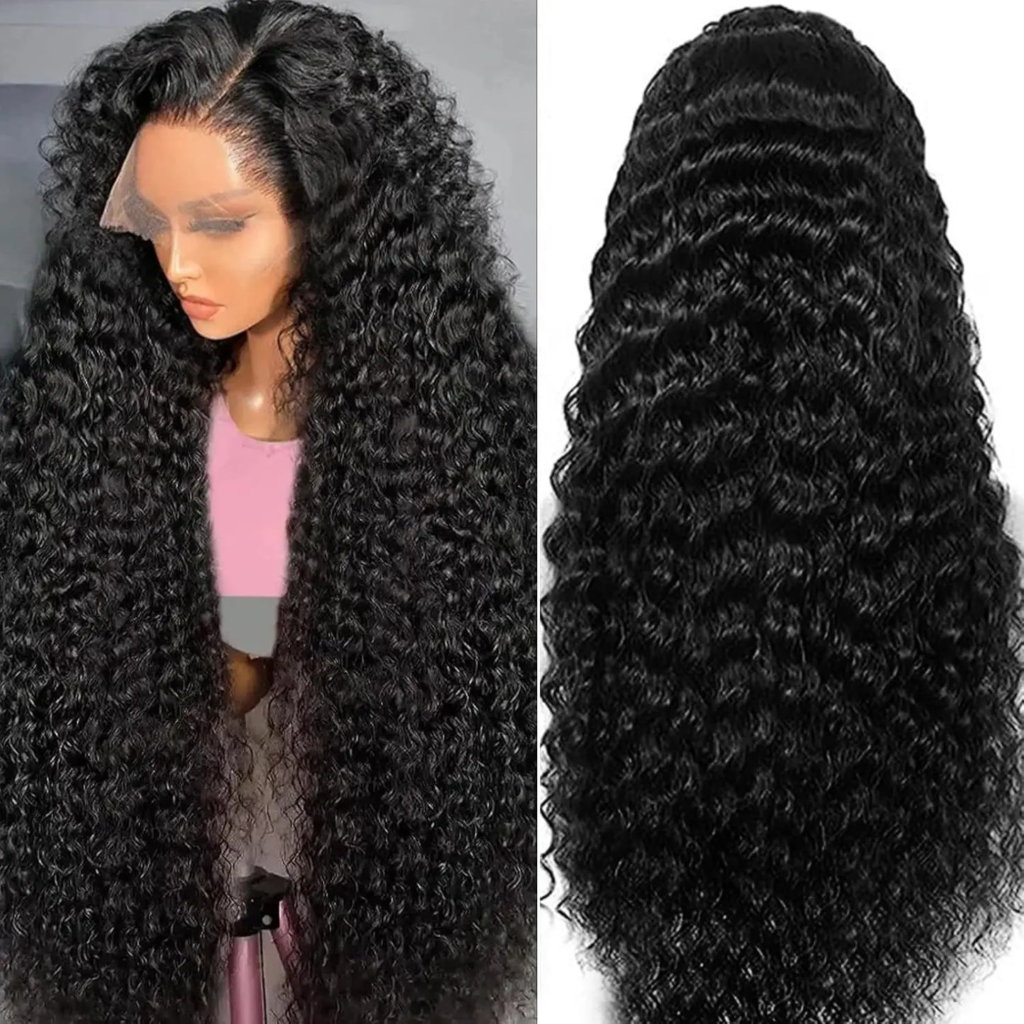 Natural Deep Wave Human Hair Wigs 40 Inch Extra Long 13x4 13x6 Hd Lace Frontal Design 250 Density