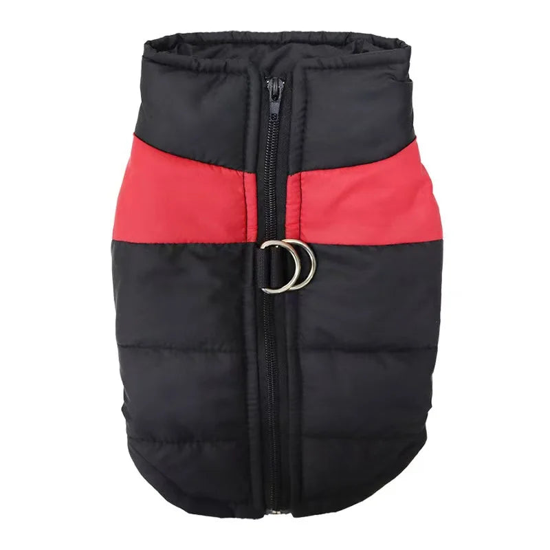 Waterproof Padded Dog Jacket Winter Vest with Zipper