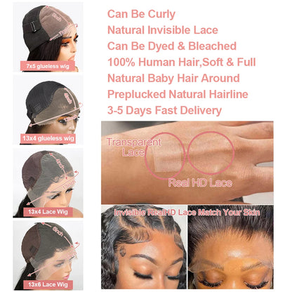 Water Wave Curly Bob Human Hair Wig – HD Lace, Glueless