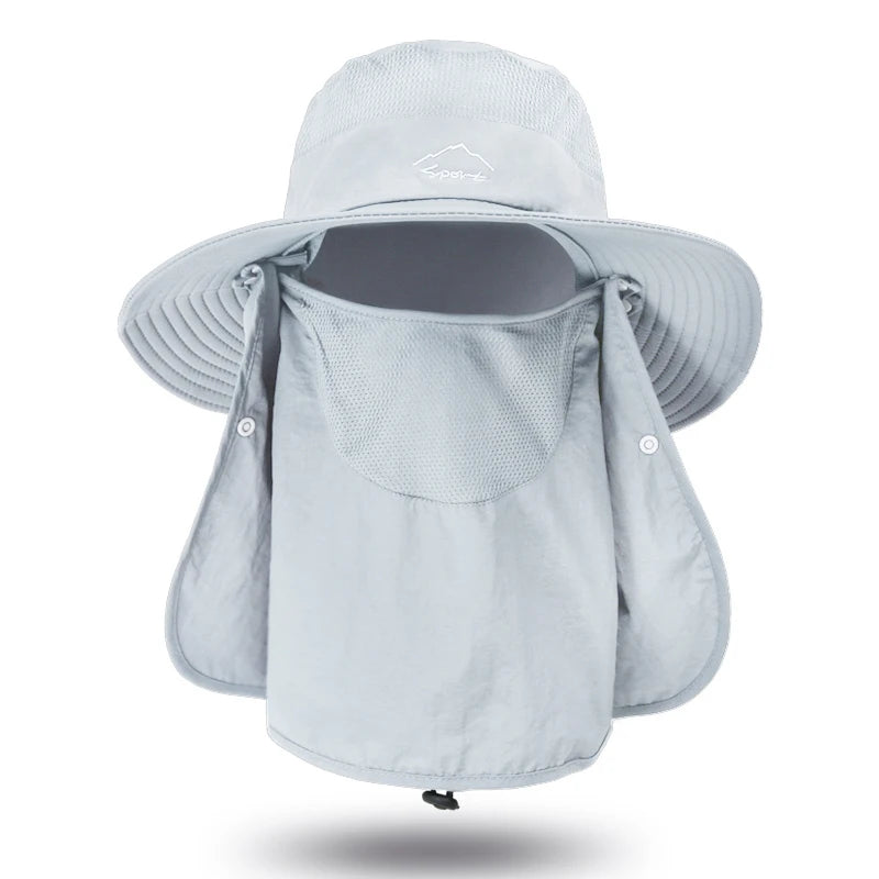 Fishing Sun Hat with Neck Flap – Outdoor UV Protection Wide Brim