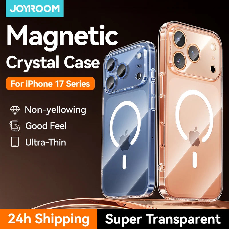 Joyroom Magnetic Case Iphone 17 Pro Max Anti Yellow Transparent Cover Wireless Charger Thin