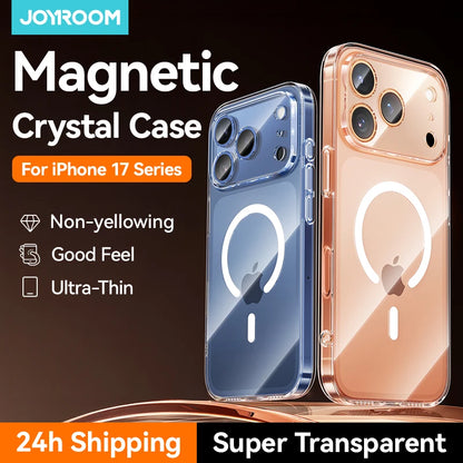 Joyroom Magnetic Case Iphone 17 Pro Max Anti Yellow Transparent Cover Wireless Charger Thin
