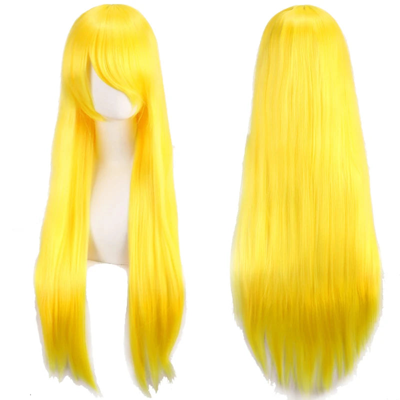 Long Straight Cosplay Wig – 32 Inch Synthetic Lolita Hair, 36 Colors