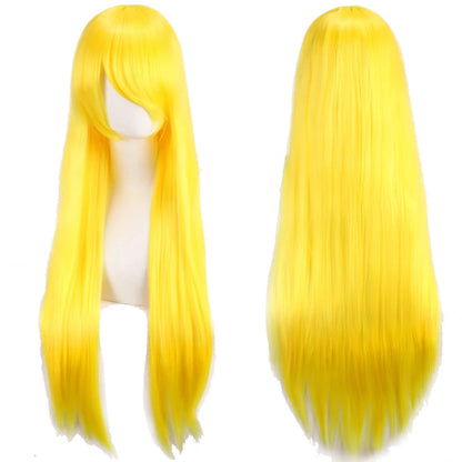 Long Straight Cosplay Wig – 32 Inch Synthetic Lolita Hair, 36 Colors