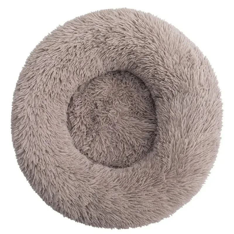 Round Plush Pet Bed – Super Soft Donut Bed for Dogs & Cats
