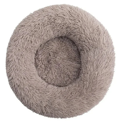 Round Plush Pet Bed – Super Soft Donut Bed for Dogs & Cats